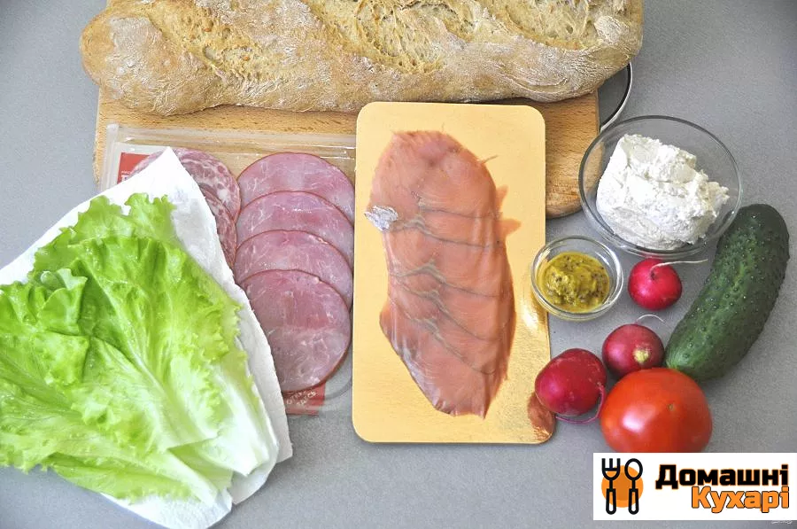 Бутерброди з зеленим салатом - фото крок 1